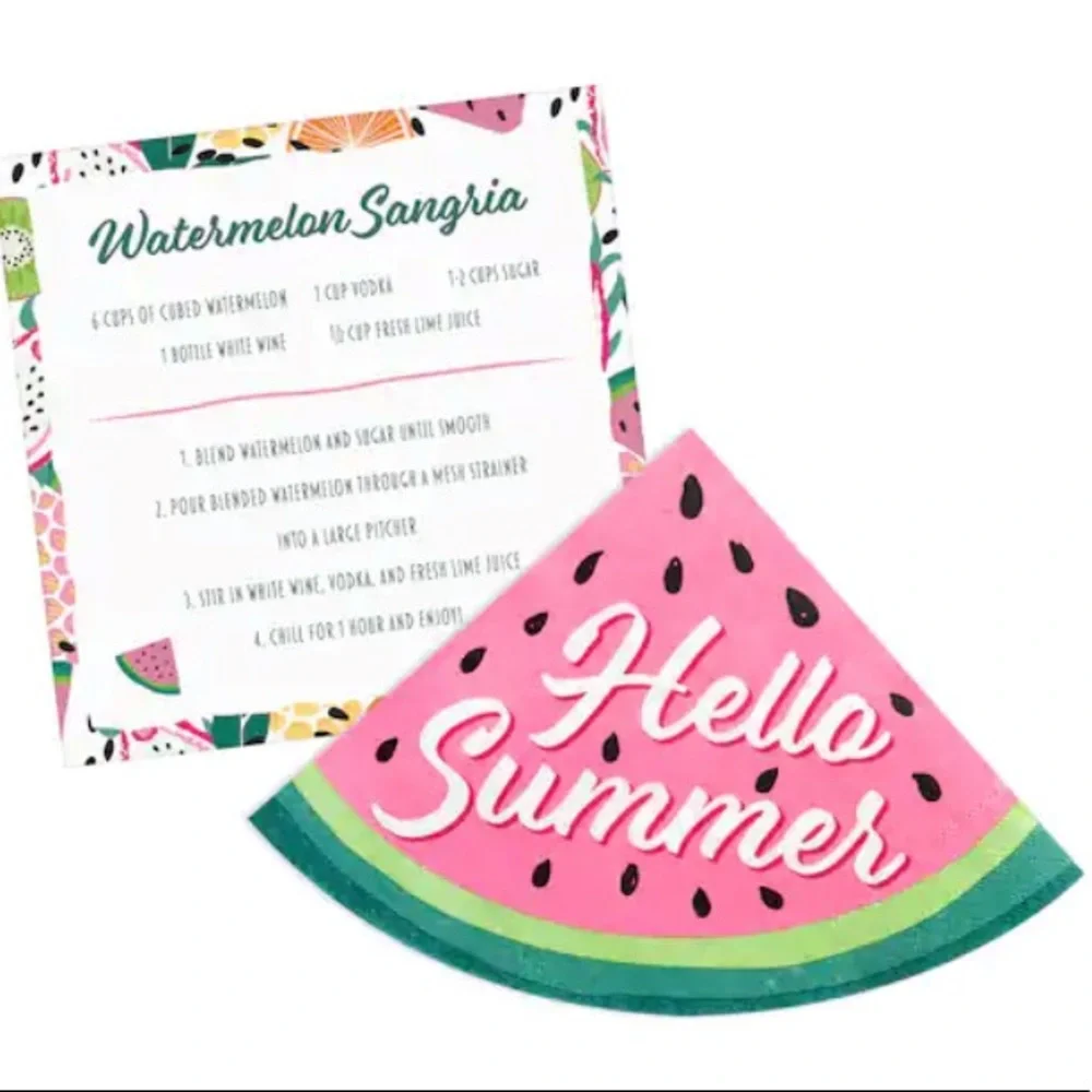 Assortment of tropical themed cocktail party napkins.